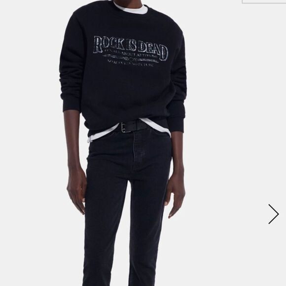 The Kooples BLACK SWEATSHIRT WITH SCREEN PRINT size 1 NWT - Picture 14 of 16